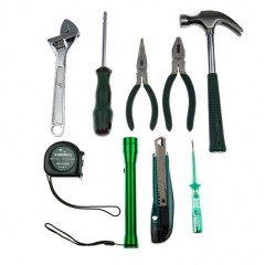 SATA/世达 家用工具包套装组合9件基本电工五金维修便携组套 06004