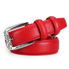 七匹狼 皮带女士针扣牛皮真皮腰带女式时尚休闲百搭FACC490