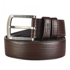 七匹狼 男士针扣皮带 啡色牛皮带 腰带 裤带7A127235000