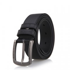 七匹狼 男士针扣皮带黑色 牛皮带 腰带 裤带7A127234000