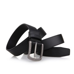 七匹狼 男士针扣皮带黑色 牛皮带 腰带 裤带7A127234000