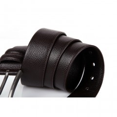 七匹狼  男士针扣啡色头层牛皮皮带 真皮男腰带7A327130700-1