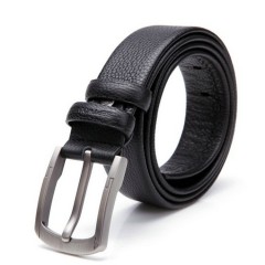 七匹狼皮带腰带男士商务真皮针扣青年裤带头层牛皮7A327130200-1