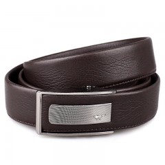 七匹狼 商务男士啡色头层牛皮皮带 黑色内穿自动扣真皮腰带