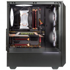 追风者 P300 RGB钢化玻璃侧透水冷电脑主机箱 台式机家用