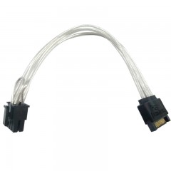 国产 SATA母头转接显卡6+2 镀银线 20cm sata转接显卡8pin线