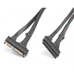 国产 机箱理线线材 黑色正标SATA电源+数据1公1母连体线 50cm