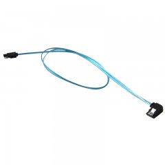 国产 SATA3.0 6Gbps线材 硬盘线 数据连接线 一直一侧弯 蓝色 60cm