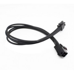 国产 单根包网 CPU供电4Pin延长线 18AWG线材 黑色 CPU延长线 40cm