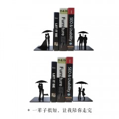 KALA 书立支架创意桌面办公雨中情书挡书板可伸缩学生书夹复古简约书靠