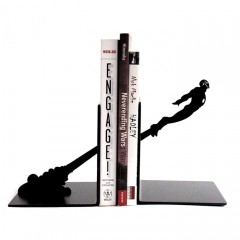 KALA 书立支架创意钢铁侠学生书夹简约书靠动漫书挡书板简易桌上书架