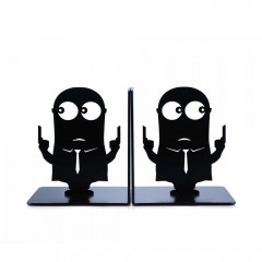 KALA 创意学生书夹简约书靠小黄人书挡书板桌面办公可伸缩铁艺书立支架