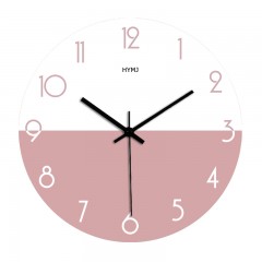汉仪墨迹 可爱粉色现代简约钟表客厅挂钟创意北欧静音个性卧室装饰时钟挂表