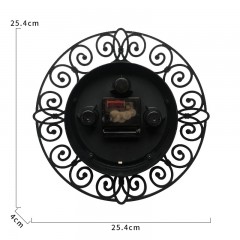 国产 10英寸挂表镂空仿铁艺术静音挂钟复古欧式客厅卧室挂表田园时钟