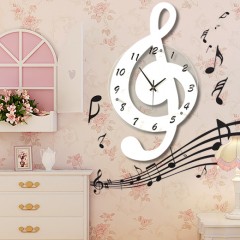 国产 音乐音符北欧客厅家用时尚创意钟表个性石英装饰时钟静音艺术挂钟