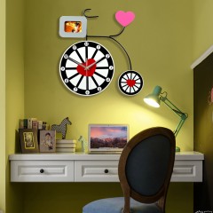 国产 儿童家用田园创意艺术静音钟表时尚电子挂表卡通个性挂钟装饰时钟