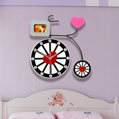 国产 儿童家用田园创意艺术静音钟表时尚电子挂表卡通个性挂钟装饰时钟