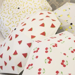 国产 雨伞三折叠 晴雨防晒黑胶遮阳伞太阳伞柠檬香蕉