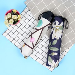 国产 黑胶伞防晒折叠晴雨两用太阳伞防紫外线三折晴雨伞创意