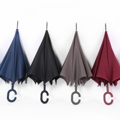 国产 长柄雨伞晴雨两用大号防风加固伞双人纯色伞