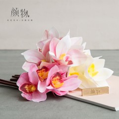 国产 颜物格罗夫蕙兰仿真花 室内家居饰品装饰品花束 插花假绢花艺摆设
