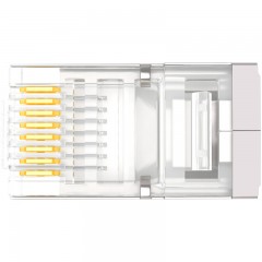 SAMZHE/山泽 网线水晶头超五类8芯镀金rj45连接头纯铜电脑网络线接头屏蔽