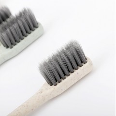 国产 10支小麦竹炭牙刷家庭套装清洁口腔异味