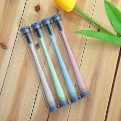 国产 软毛小头竹炭环保小麦牙刷 圆桶装