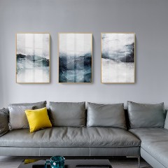 国产 若素北欧客厅风格抽象三联画时尚大气沙发背景墙挂画高档轻奢壁画