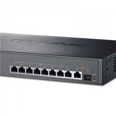 TP-LINK 8口网络POE交换机 带1个千兆带1个光口 TL-SL1210PE