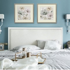 国产 私享家法式新古典花卉双联装饰画 卧室床头梳妆台挂画 格蕾丝花园