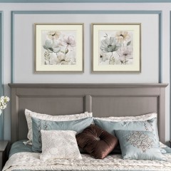 国产 私享家法式新古典花卉双联装饰画 卧室床头梳妆台挂画 格蕾丝花园