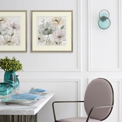 国产 私享家法式新古典花卉双联装饰画 卧室床头梳妆台挂画 格蕾丝花园