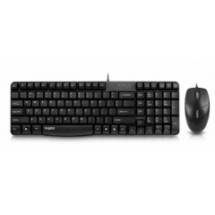 雷柏 有线鼠标键盘套装台式电脑笔记本USB游戏键鼠防水 X120