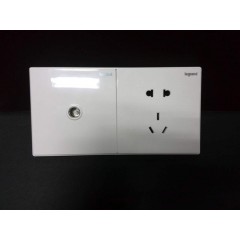 罗格朗 开关插座面板墙壁连体面板逸景二位连体边框2连体两连体