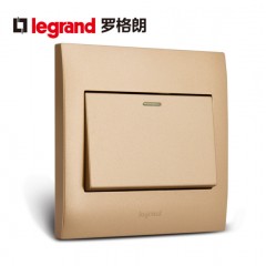 罗格朗 一开单控单开单联面板家用一位电灯开关86型1开开关面板