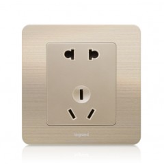 罗格朗 86型细金纹二三插五孔插座面板开关家用5孔墙壁电源暗装