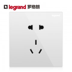 罗格朗 五孔插座逸景玉兰白86型5孔电源墙壁插座面板开关家用