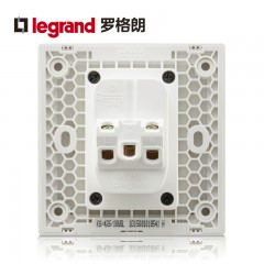 罗格朗 五孔插座逸景玉兰白86型5孔电源墙壁插座面板开关家用