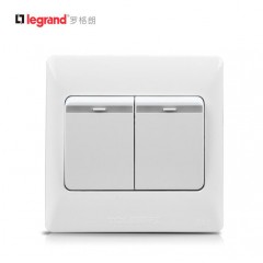 罗格朗 国际电工开关插座面板86型K4.0系列双开双控开关墙壁家用开关  KG/32/2/3C