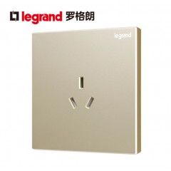 罗格朗 香槟金开关插座 仕典米兰金10A三孔墙壁式插座面板