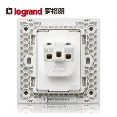 罗格朗 香槟金开关插座 仕典米兰金10A三孔墙壁式插座面板