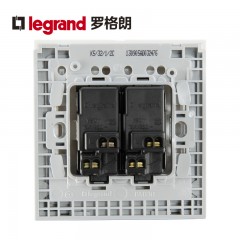 罗格朗 开关插座86型 K5系列双开单控开关面板 二开开关  K5/32/1/2C