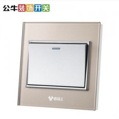 公牛 装饰开关一位双控一开双控单开双控G22高晶玻璃面板 G22K112