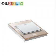 公牛 装饰开关一位双控一开双控单开双控G22高晶玻璃面板 G22K112