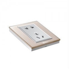 公牛 开关插座 墙壁开关插座面板 五孔电源插座5孔插座G22香槟金