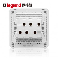 罗格朗 逸典圆三开单控三联3开三位家用墙壁电灯开关面板86型
