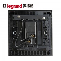 罗格朗 黑色一开单控带LED灯指示单开单联面板家用一位电灯开关