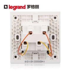 罗格朗 大面板双开二开单控二位面板家用双联电灯开关2开墙壁