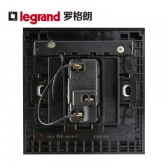 罗格朗 黑色单开双控带LED指示灯开关面板1开一位双控单开家用